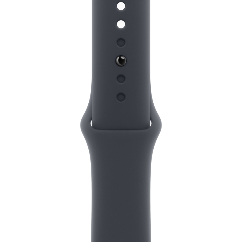 Часы Apple Watch SE (2024), 44 мм, корпус из алюминия цвета «Midnight», ремешок Sport Band цвета «Midnight», чёрный