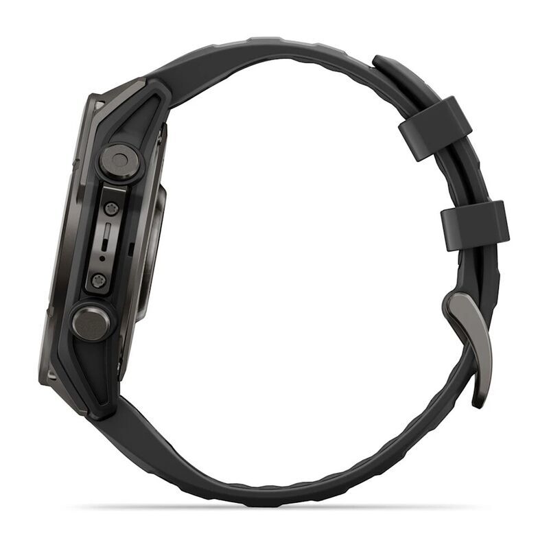 Умные часы Garmin FENIX 9 (010-04762-11) 47 мм, AMOLED, титановый, угольно-серый DLC, чёрный силиконовый ремешок