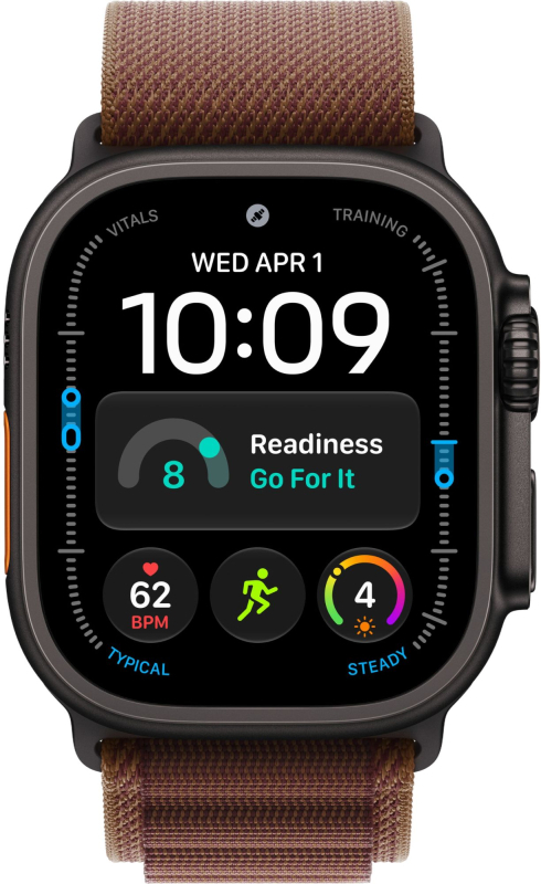 Часы Apple Watch Ultra 4 (2026), 49 мм, корпус из титана цвета «Black», ремешок Alpine Loop цвета «Burgundy», бургунди