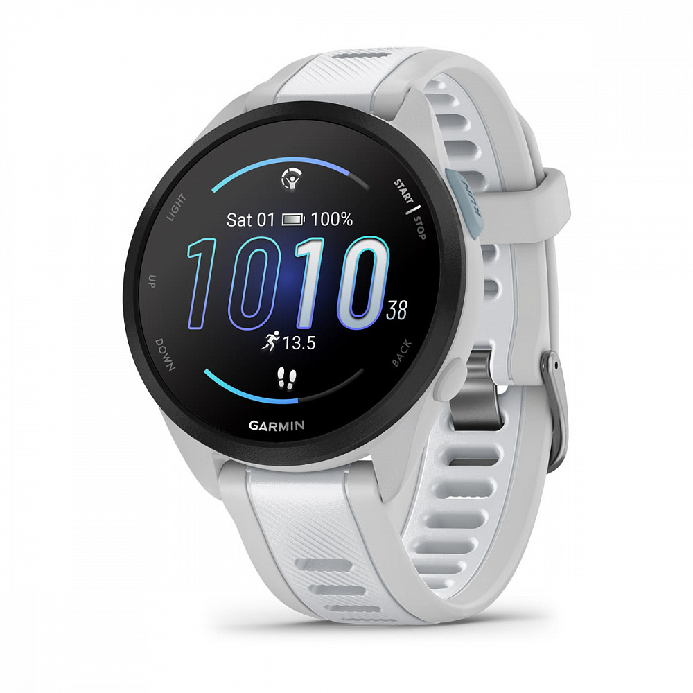 Умные часы Garmin Forerunner 165 (010-02863-21) 43 мм, белый (Mist Gray/Whitestone)