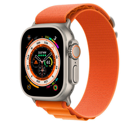 Ремешок Gurdini Alpine Loop (тканевый) для Apple Watch 38/40/41mm, оранжевый (Orange)