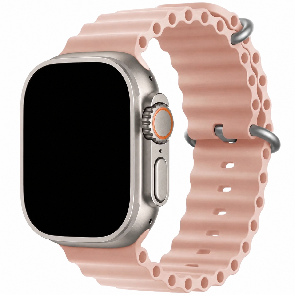 Ремешок Gurdini Ocean Band (силиконовый) для Apple Watch 42/44/45/49mm, розовый (Pink Sand)