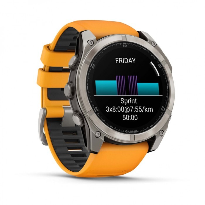 Умные часы Garmin FENIX 8 (010-02905-11) 51 мм Amoled Sapphire Titanium with Spark Orange/Grapphite Silicone Band