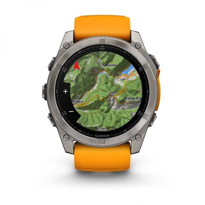 Умные часы Garmin FENIX 8 (010-02905-11) 51 мм Amoled Sapphire Titanium with Spark Orange/Grapphite Silicone Band