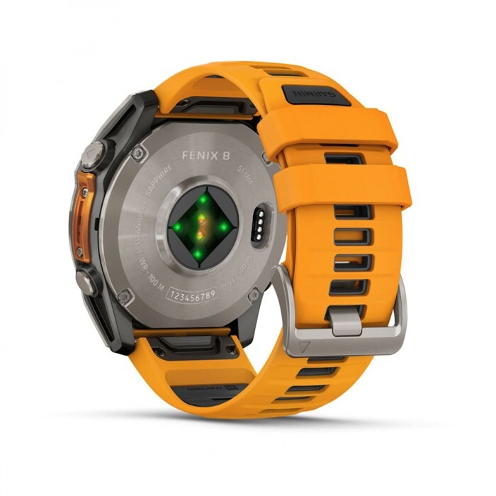 Умные часы Garmin FENIX 8 (010-02905-11) 51 мм Amoled Sapphire Titanium with Spark Orange/Grapphite Silicone Band