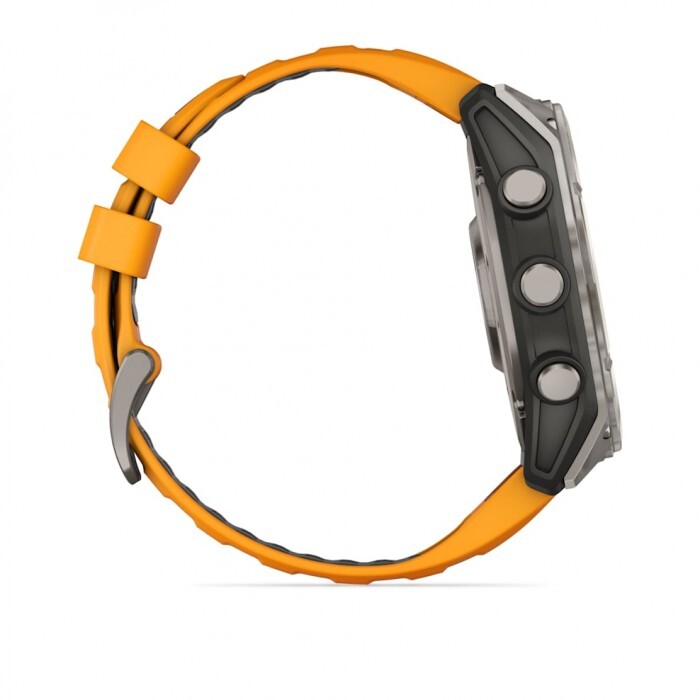 Умные часы Garmin FENIX 8 (010-02905-11) 51 мм Amoled Sapphire Titanium with Spark Orange/Grapphite Silicone Band