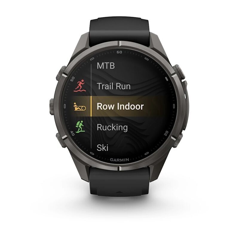 Умные часы Garmin FENIX 9 Pro (010-04335-11) 43 мм, AMOLED, inReach, LTE, DLC титановый чёрный, чёрный силиконовый ремешок