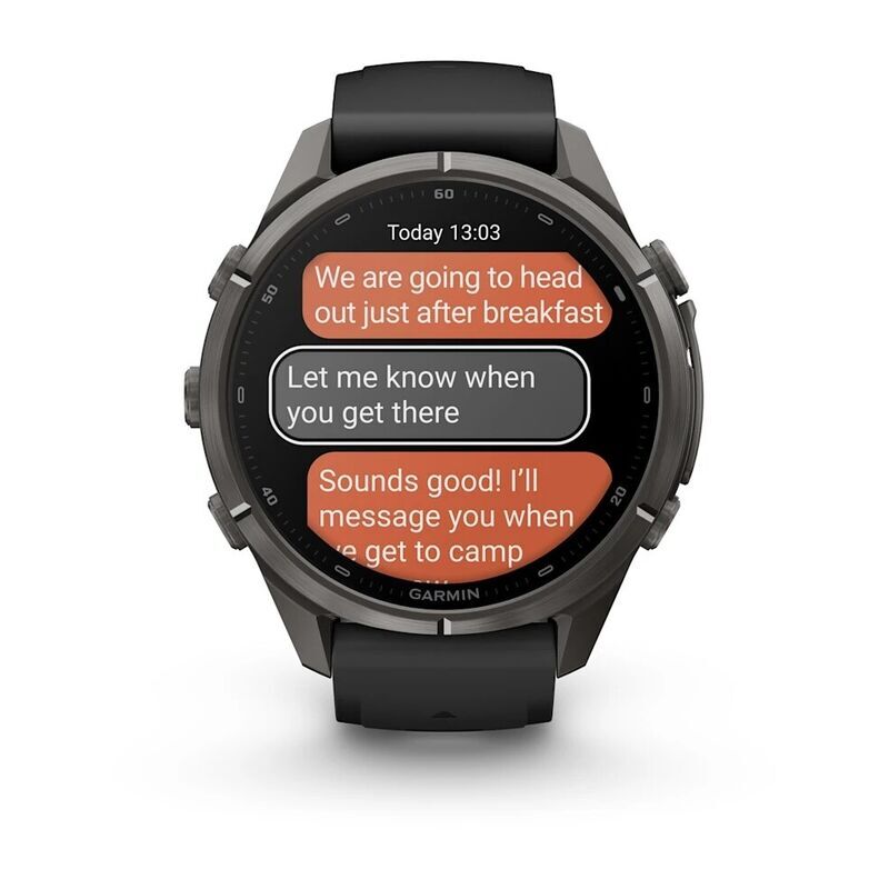 Умные часы Garmin FENIX 9 Pro (010-04335-11) 43 мм, AMOLED, inReach, LTE, DLC титановый чёрный, чёрный силиконовый ремешок