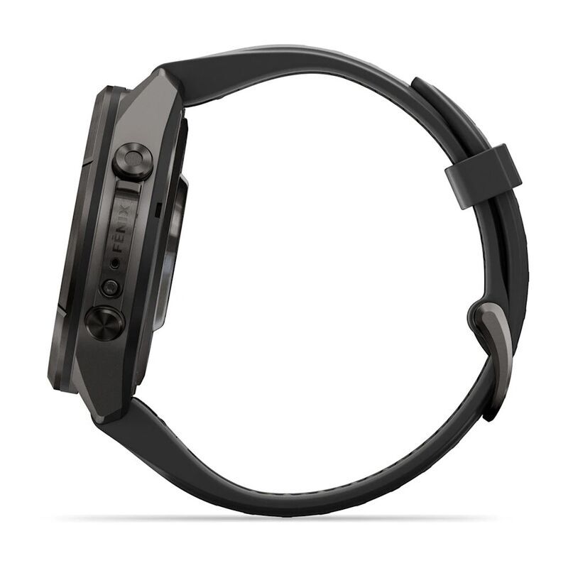 Умные часы Garmin FENIX 9 Pro (010-04335-11) 43 мм, AMOLED, inReach, LTE, DLC титановый чёрный, чёрный силиконовый ремешок