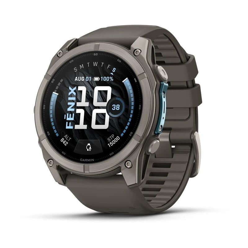 Умные часы Garmin FENIX 9 (010-04763-01) 51 мм, AMOLED, титановый, пепельно-серый силиконовый ремешок