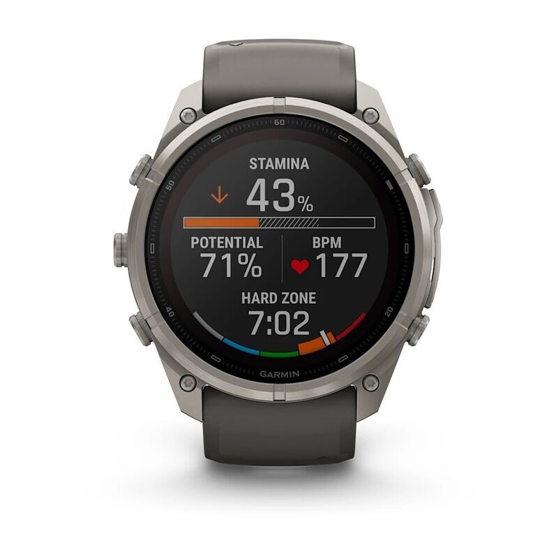 Умные часы Garmin FENIX 9 Pro (010-04339-01) 51 мм, Solar, inReach, Titanium with Pebble Gray/Silver Gray Silicone Band