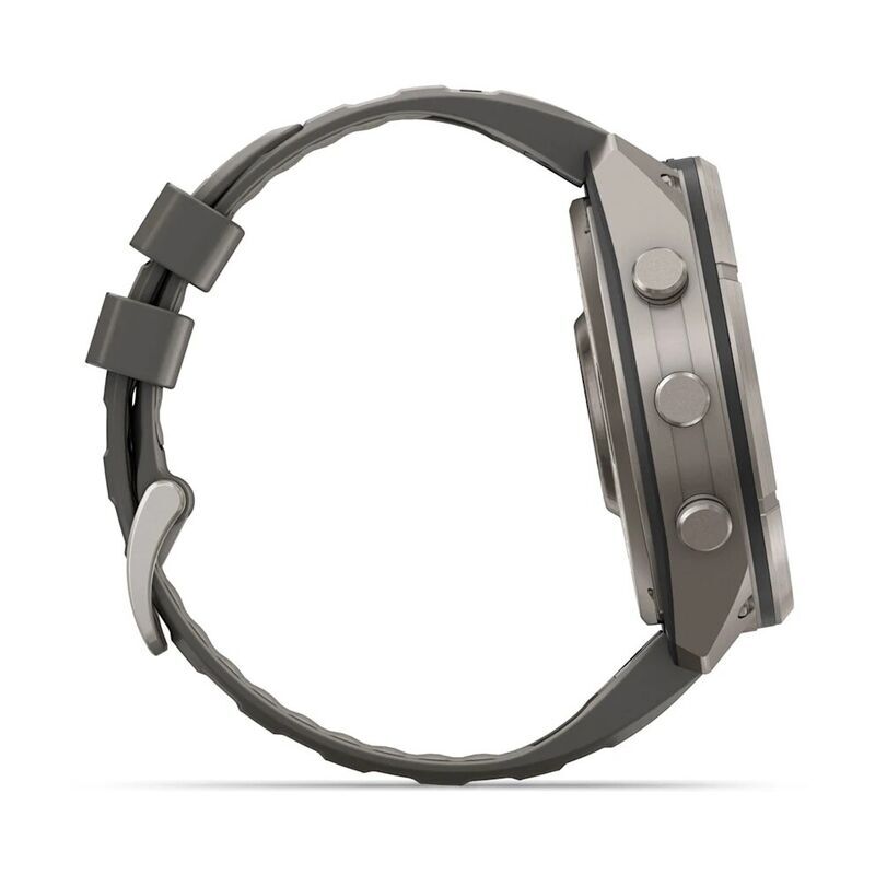 Умные часы Garmin FENIX 9 Pro (010-04339-01) 51 мм, Solar, inReach, Titanium with Pebble Gray/Silver Gray Silicone Band
