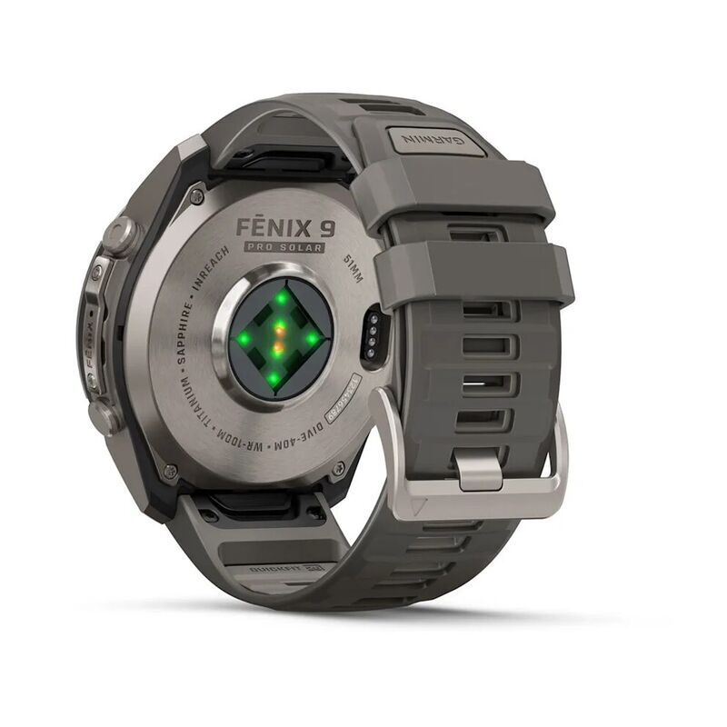 Умные часы Garmin FENIX 9 Pro (010-04339-01) 51 мм, Solar, inReach, Titanium with Pebble Gray/Silver Gray Silicone Band