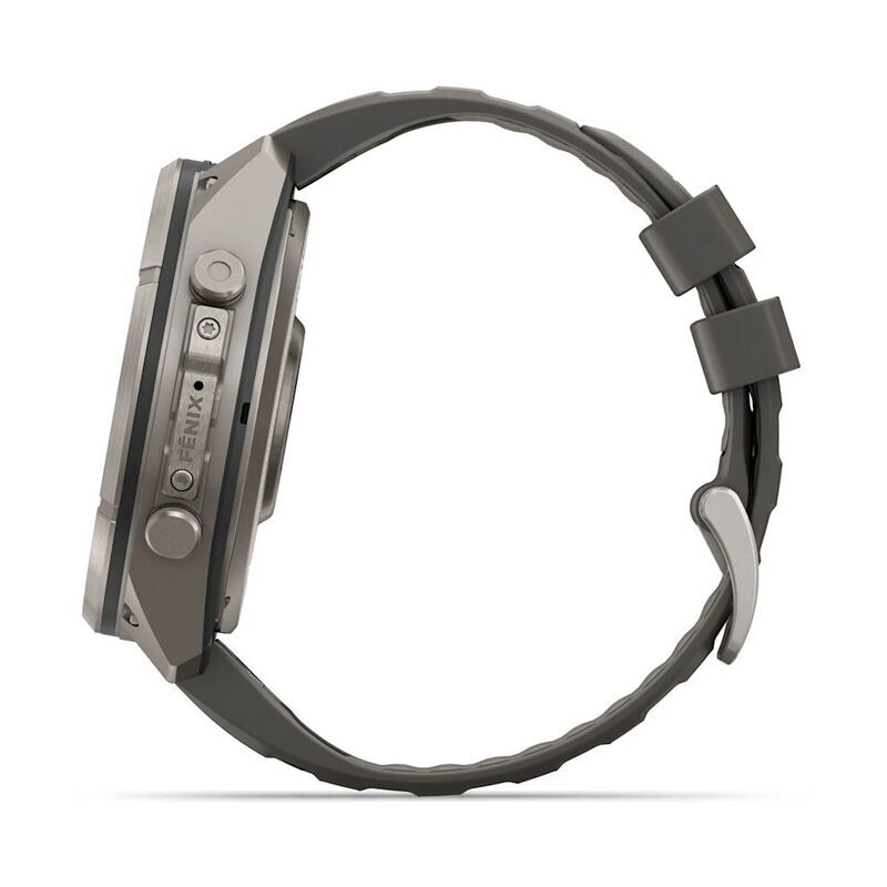Умные часы Garmin FENIX 9 Pro (010-04339-01) 51 мм, Solar, inReach, Titanium with Pebble Gray/Silver Gray Silicone Band