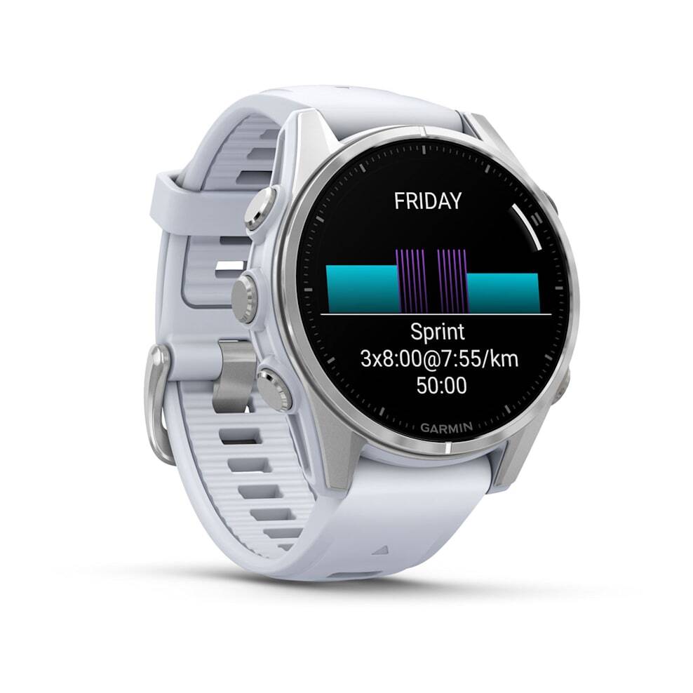 Умные часы Garmin FENIX 8 (010-02903-00) 43 мм Amoled Silver with Whitestone Silicone Band