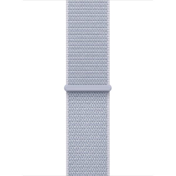 Часы Apple Watch SE (2024), 40 мм, корпус из алюминия цвета «Silver», ремешок Sport Loop цвета «Denim», голубой