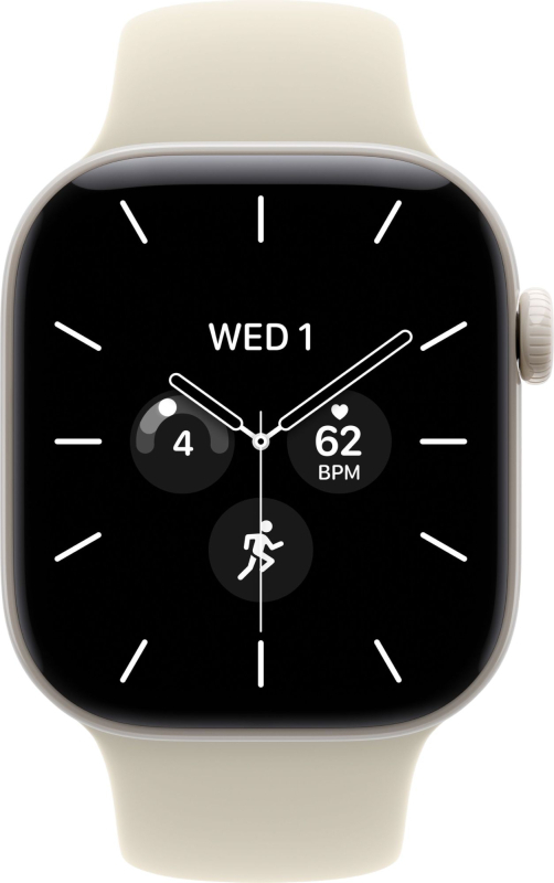 Часы Apple Watch Series 12 (2026), 46 мм, корпус из керамики цвета «Pearl White», ремешок Sport Band цвета «Sand», песочный