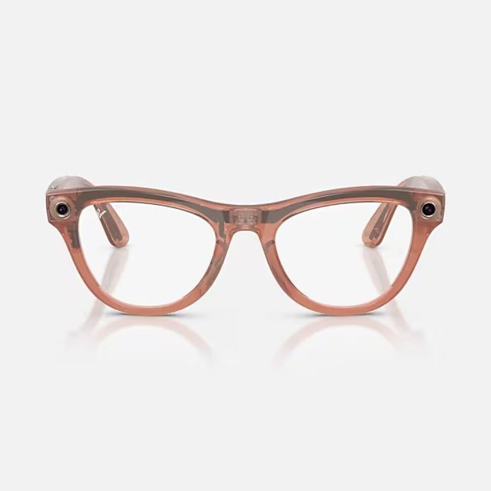 Умные очки Ray-Ban Meta Skyler Gen 2 RW4014 (глянцевая персиковая оправа, линзы с коричневым автозатемнением)