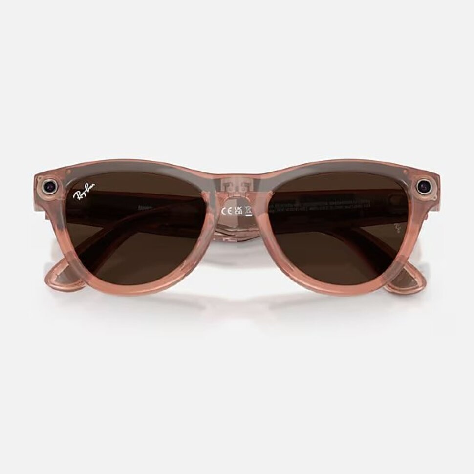 Умные очки Ray-Ban Meta Skyler Gen 2 RW4014 (глянцевая персиковая оправа, линзы с коричневым автозатемнением)