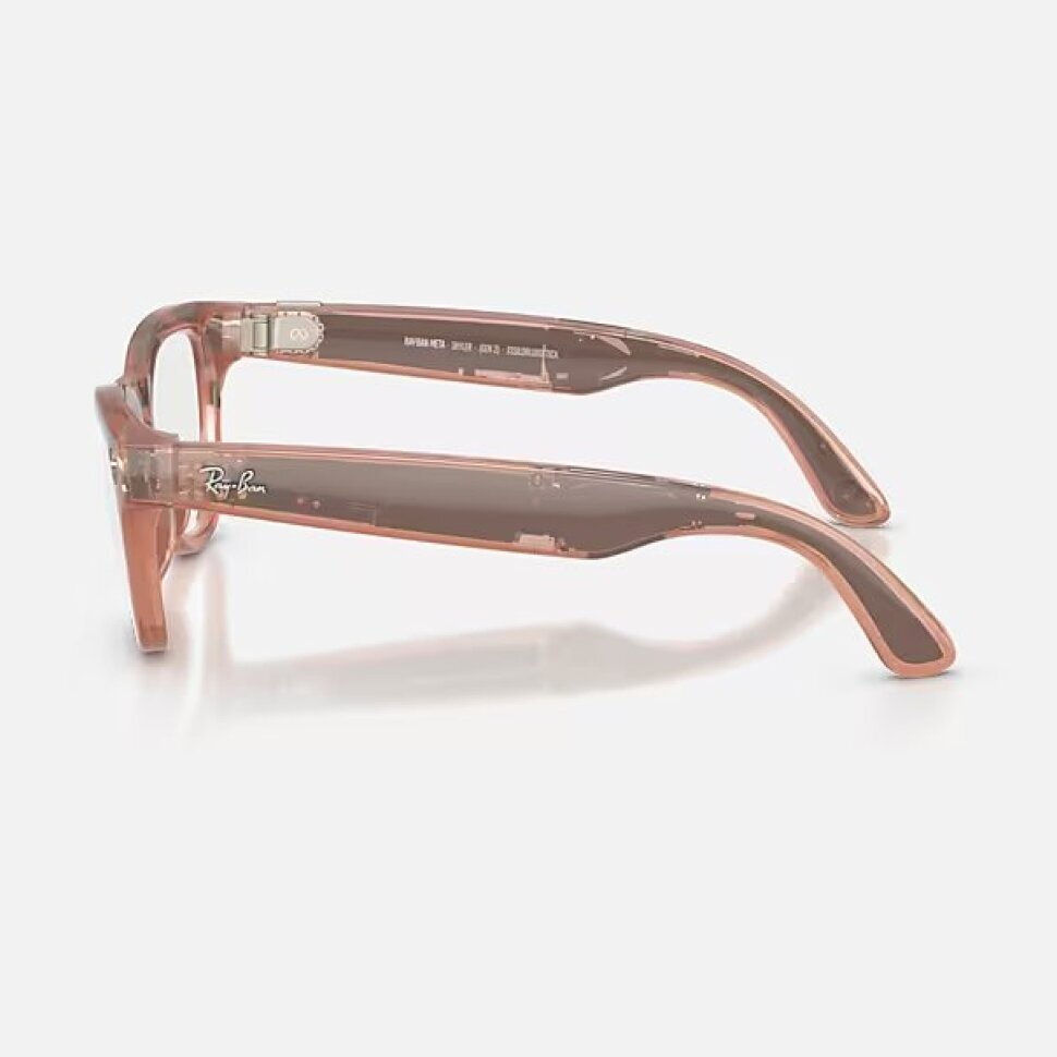 Умные очки Ray-Ban Meta Skyler Gen 2 RW4014 (глянцевая персиковая оправа, линзы с коричневым автозатемнением)