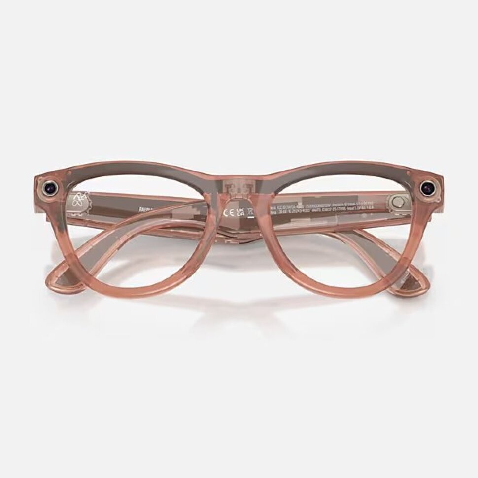 Умные очки Ray-Ban Meta Skyler Gen 2 RW4014 (глянцевая персиковая оправа, линзы с коричневым автозатемнением)