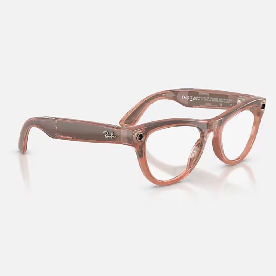 Умные очки Ray-Ban Meta Skyler Gen 2 RW4014 (глянцевая персиковая оправа, линзы с коричневым автозатемнением)