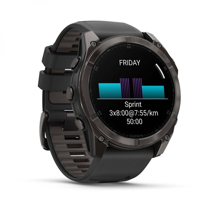 Умные часы Garmin FENIX 8 (010-02905-21) 51 мм Amoled Sapphire Carbon Gray DLC Titanium with Black/Pebble Gray Silicone