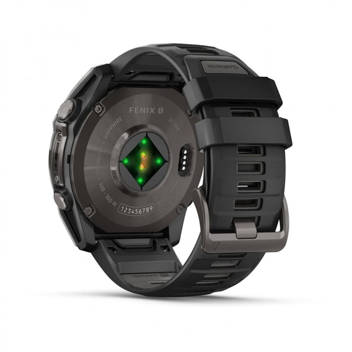 Умные часы Garmin FENIX 8 (010-02905-21) 51 мм Amoled Sapphire Carbon Gray DLC Titanium with Black/Pebble Gray Silicone
