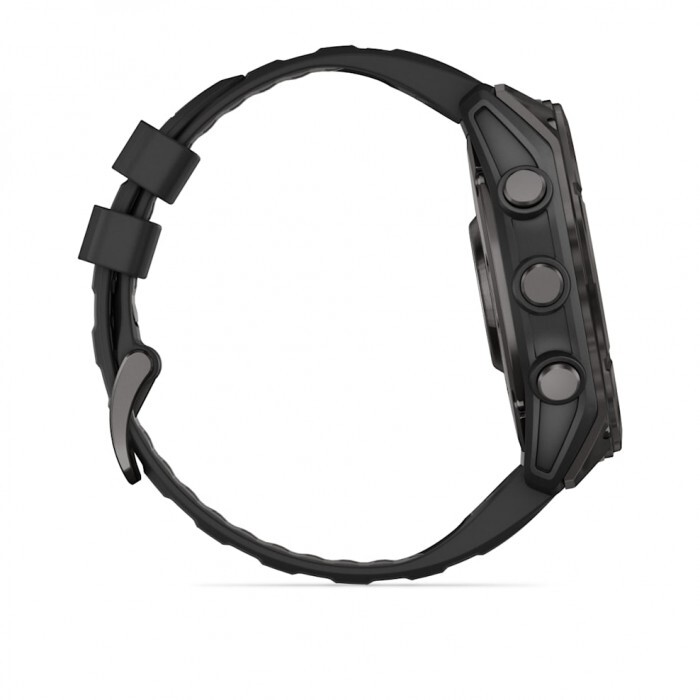 Умные часы Garmin FENIX 8 (010-02905-21) 51 мм Amoled Sapphire Carbon Gray DLC Titanium with Black/Pebble Gray Silicone