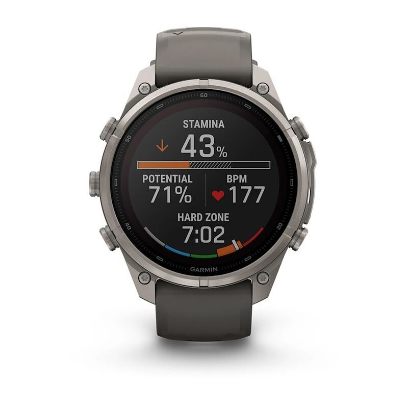 Умные часы Garmin FENIX 9 Pro (010-04338-01) 47 мм, Solar, inReach, LTE, титановый серый, серый силиконовый ремешок