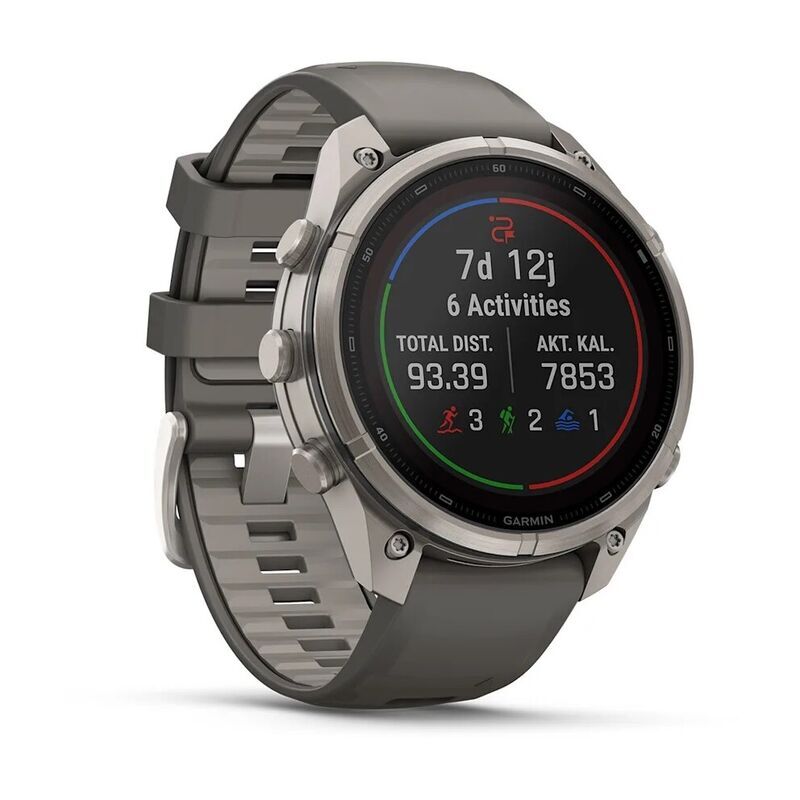 Умные часы Garmin FENIX 9 Pro (010-04338-01) 47 мм, Solar, inReach, LTE, титановый серый, серый силиконовый ремешок