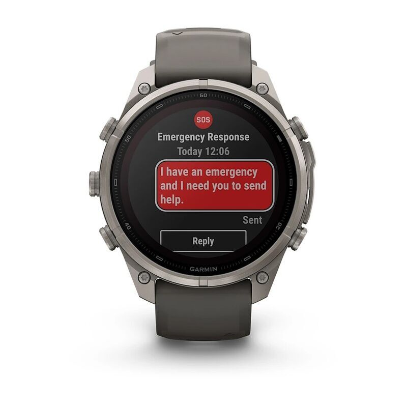 Умные часы Garmin FENIX 9 Pro (010-04338-01) 47 мм, Solar, inReach, LTE, титановый серый, серый силиконовый ремешок