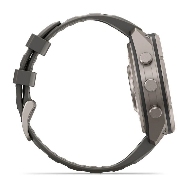 Умные часы Garmin FENIX 9 Pro (010-04338-01) 47 мм, Solar, inReach, LTE, титановый серый, серый силиконовый ремешок