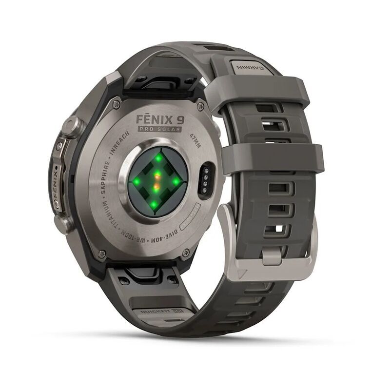 Умные часы Garmin FENIX 9 Pro (010-04338-01) 47 мм, Solar, inReach, LTE, титановый серый, серый силиконовый ремешок