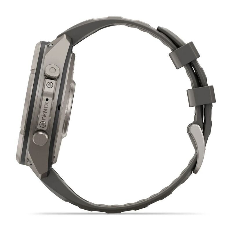 Умные часы Garmin FENIX 9 Pro (010-04338-01) 47 мм, Solar, inReach, LTE, титановый серый, серый силиконовый ремешок