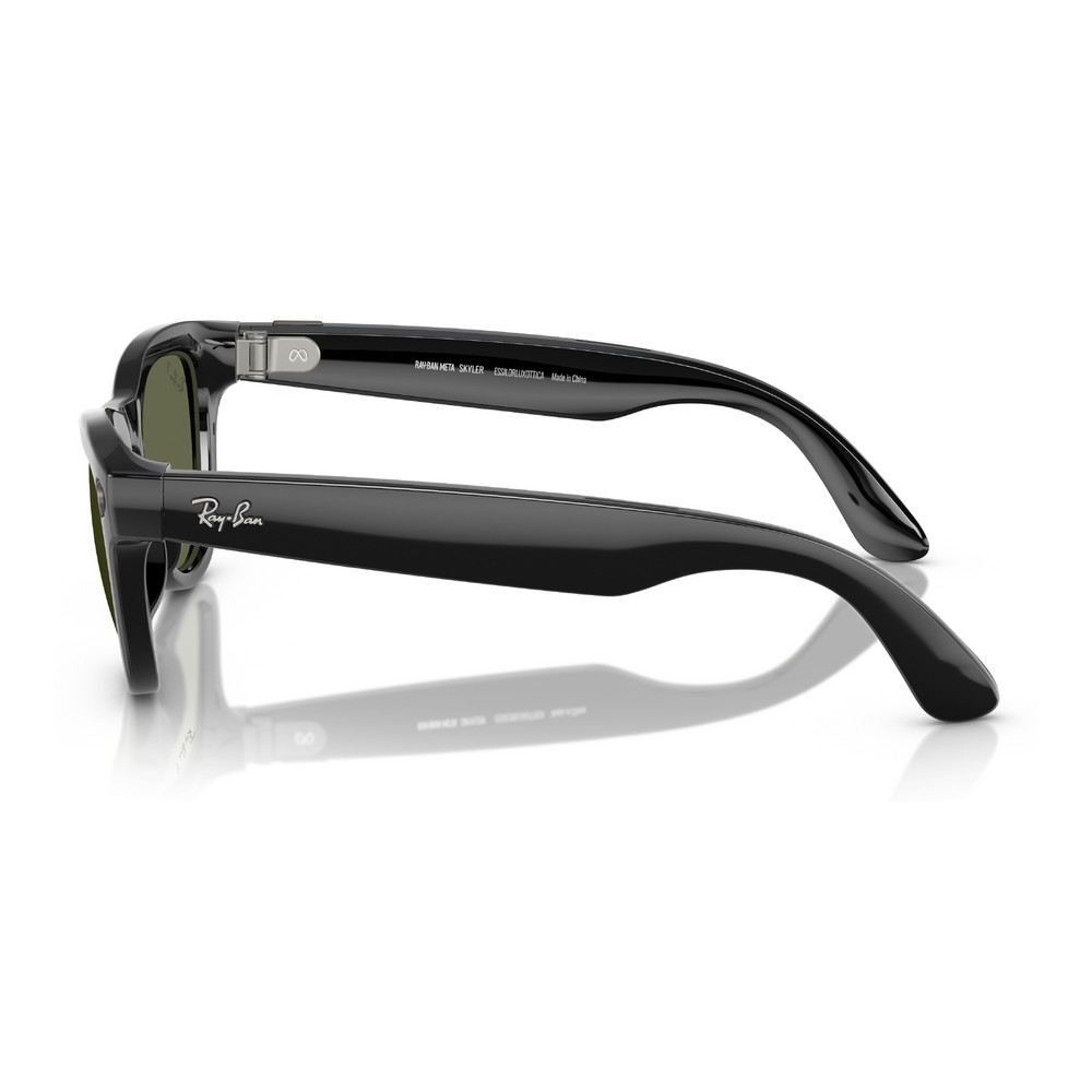 Умные очки Ray-Ban Meta Skyler RW4010 (Глянцевая чёрная оправа, линзы зелёные), размер L