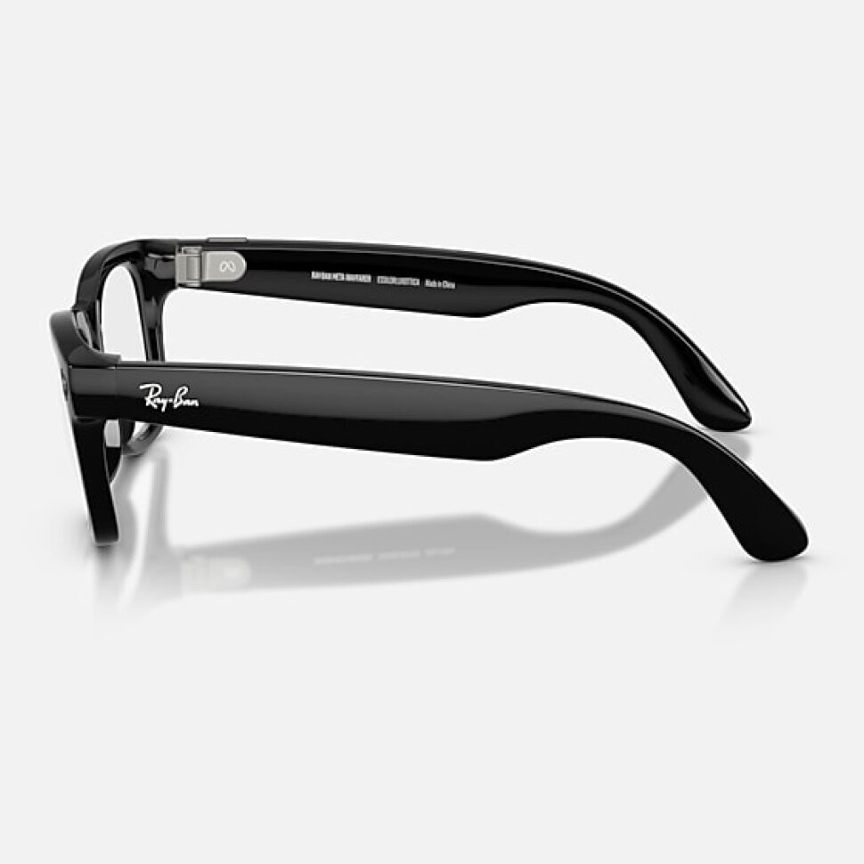 Умные очки Ray-Ban Meta Wayfarer Gen 2 RW4012 (глянцевая чёрная оправа, линзы с зелёным автозатемнением), размер M