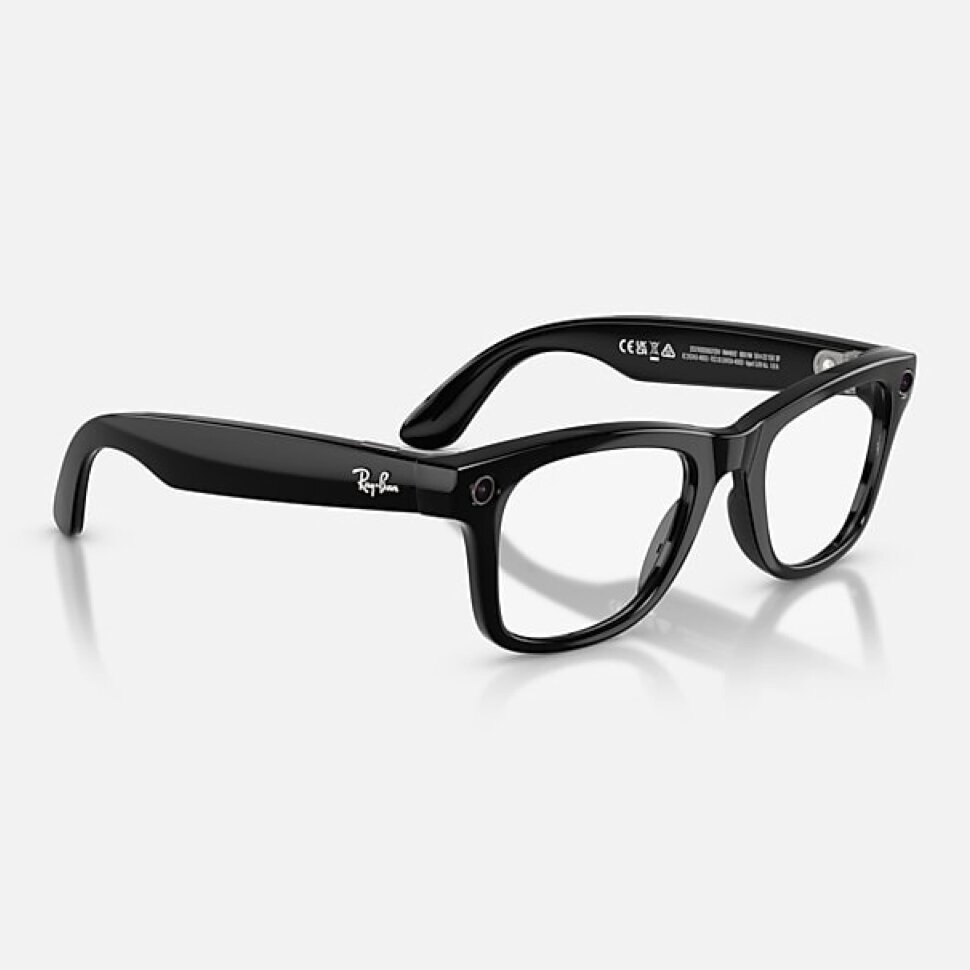 Умные очки Ray-Ban Meta Wayfarer Gen 2 RW4012 (глянцевая чёрная оправа, линзы с зелёным автозатемнением), размер M