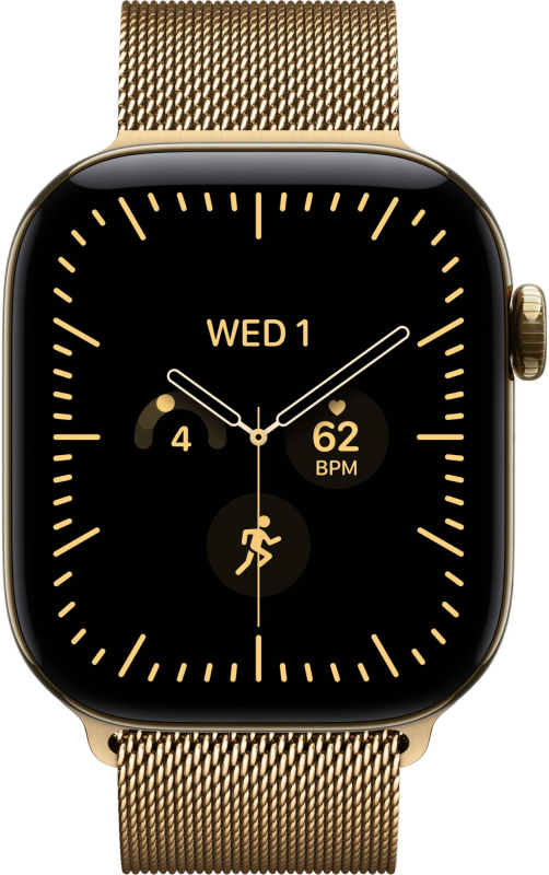 Часы Apple Watch Series 12 (2026), 42 мм, корпус из титана цвета «Radiant Gold», ремешок Titanium Milanese Loop цвета «Radiant Gold», золотой