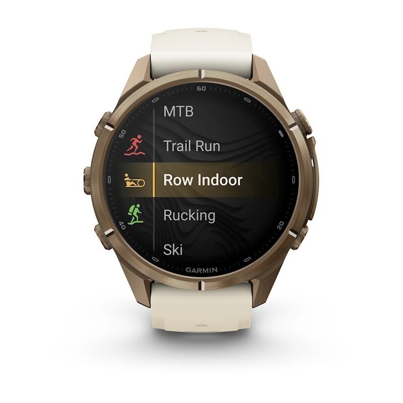 Умные часы Garmin FENIX 9 Pro (010-04335-21) 43 мм, AMOLED, inReach, LTE, титановый золотой, кремовый силиконовый ремешок