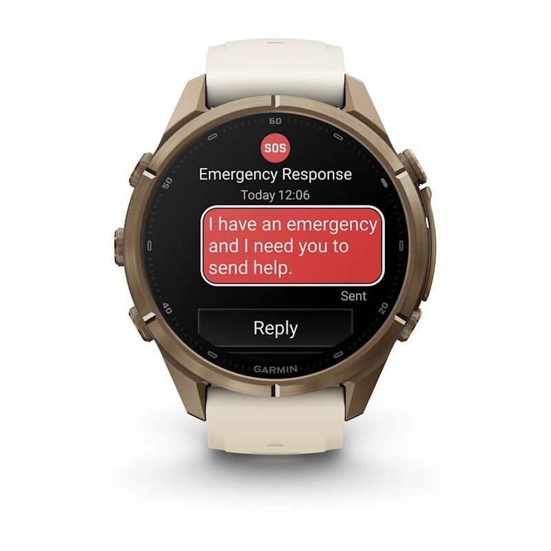Умные часы Garmin FENIX 9 Pro (010-04335-21) 43 мм, AMOLED, inReach, LTE, титановый золотой, кремовый силиконовый ремешок