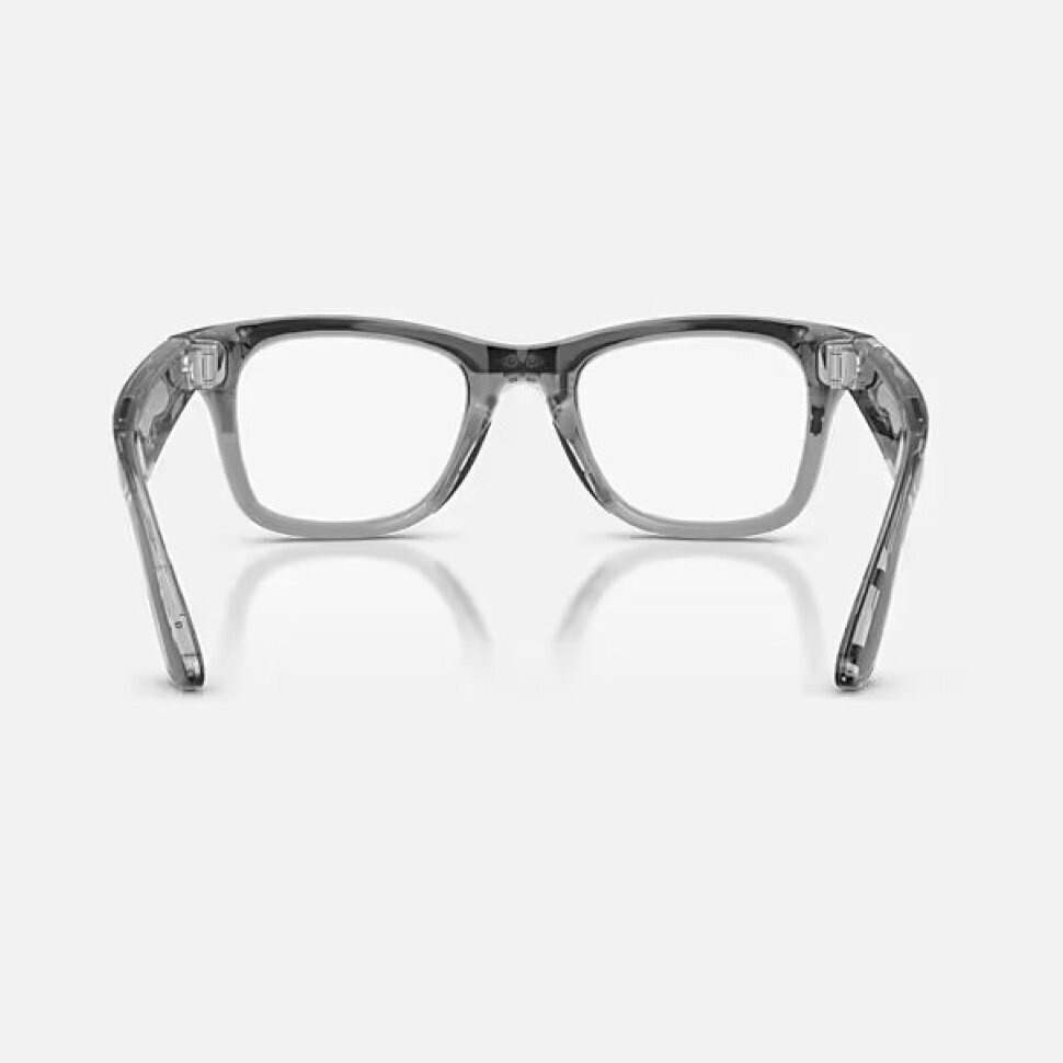 Умные очки Ray-Ban Meta Wayfarer Gen 2 RW4012 (глянцевая прозрачно-серая оправа, линзы с синим автозатемнением), размер M