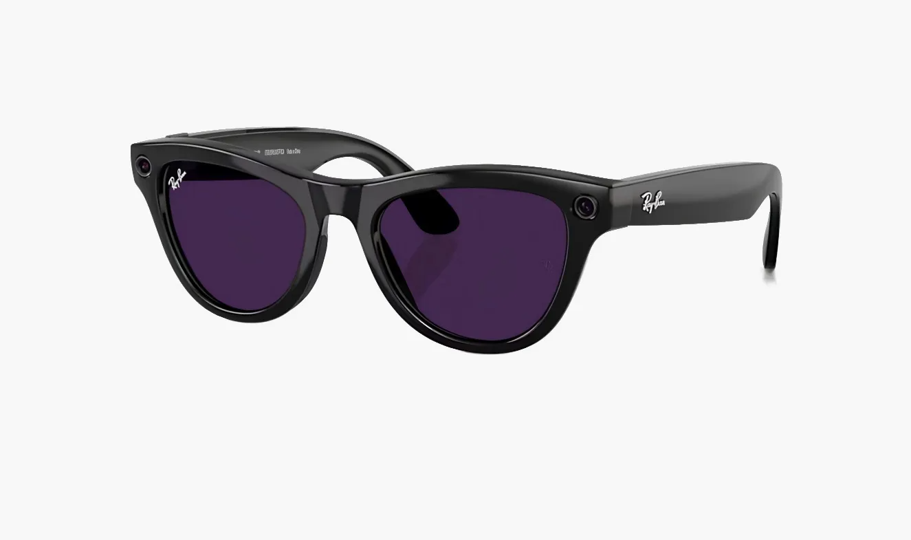 Умные очки Ray-Ban Meta Skyler RW4010 (Глянцевая чёрная оправа, линзы прозрачно-аметистовые), размер L