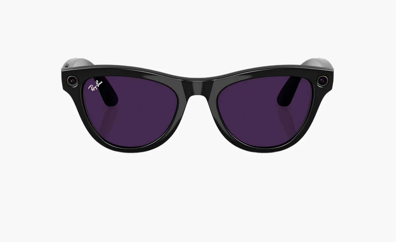Умные очки Ray-Ban Meta Skyler RW4010 (Глянцевая чёрная оправа, линзы прозрачно-аметистовые), размер L