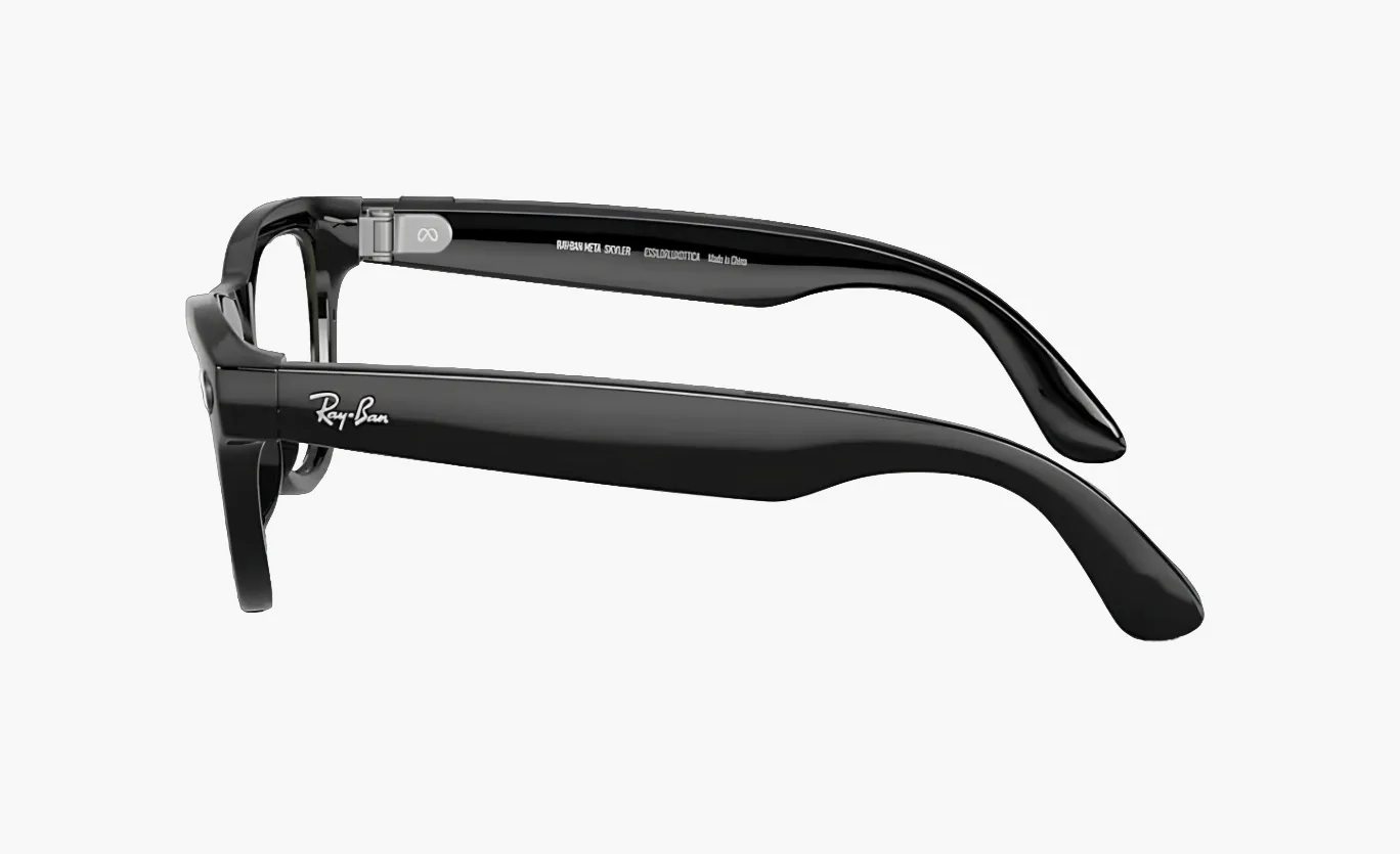 Умные очки Ray-Ban Meta Skyler RW4010 (Глянцевая чёрная оправа, линзы прозрачно-аметистовые), размер L