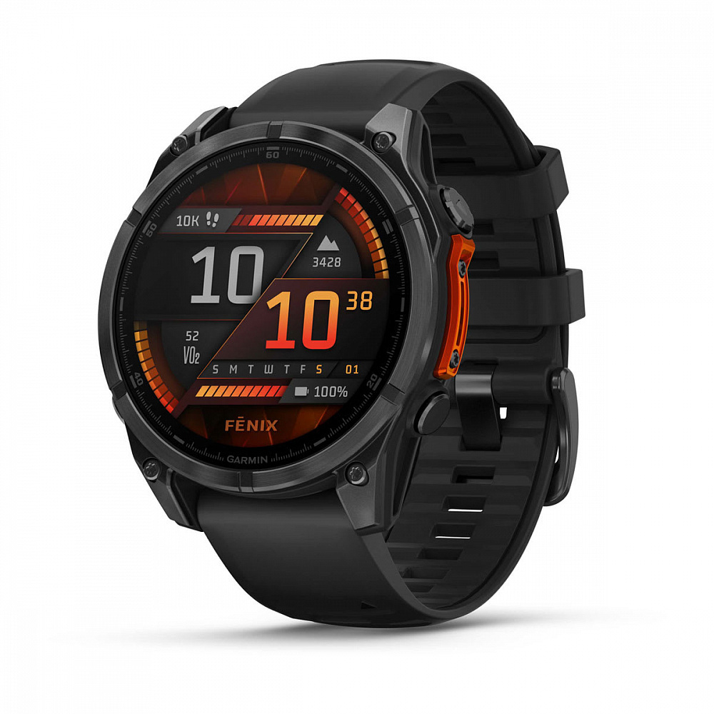 Умные часы Garmin FENIX 8 (010-02904-00) 47 мм Amoled Slate Gray with Black Silicone Band