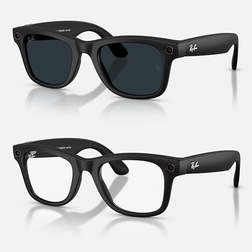 Умные очки Ray-Ban Meta Wayfarer Gen 2 RW4012 (матовая чёрная оправа, линзы с серым автозатемнением), размер L