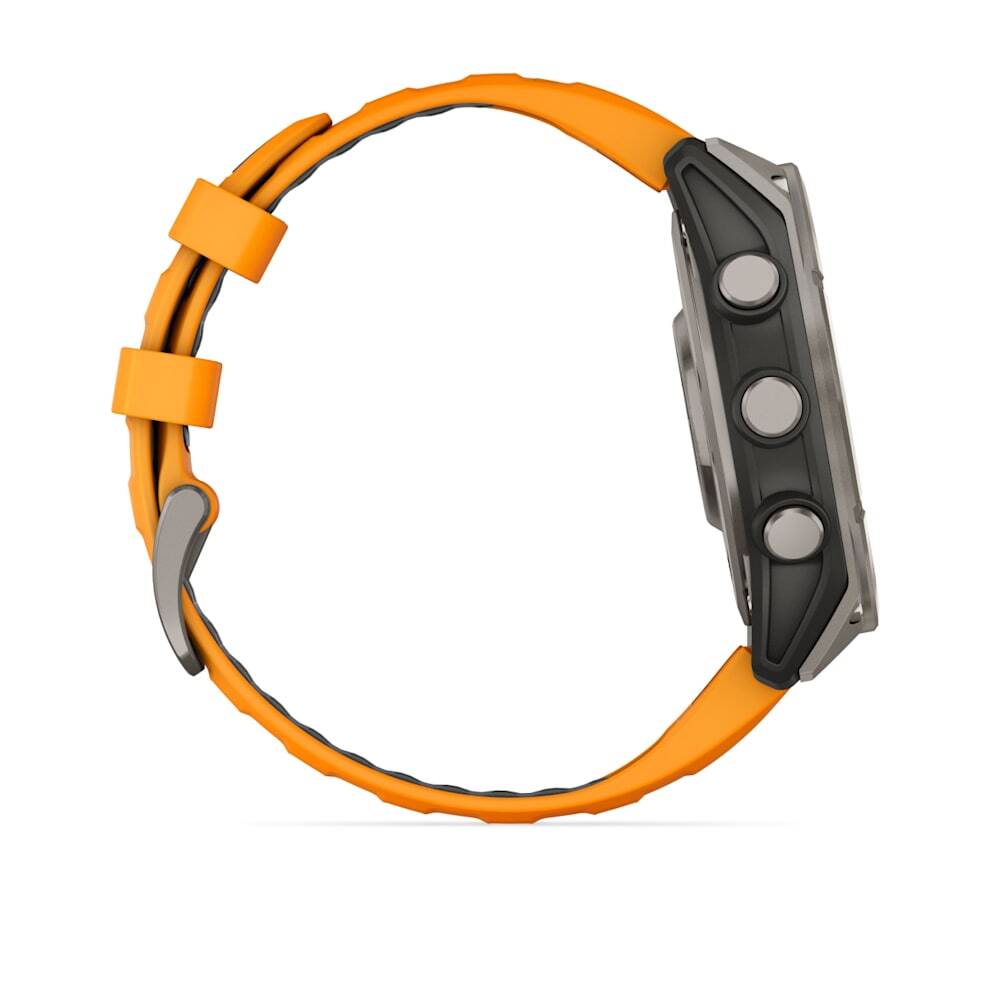 Умные часы Garmin FENIX 8 (010-02904-11) 47 мм Amoled Sapphire Titanium with Spark Orange/Grapphite Silicone Band
