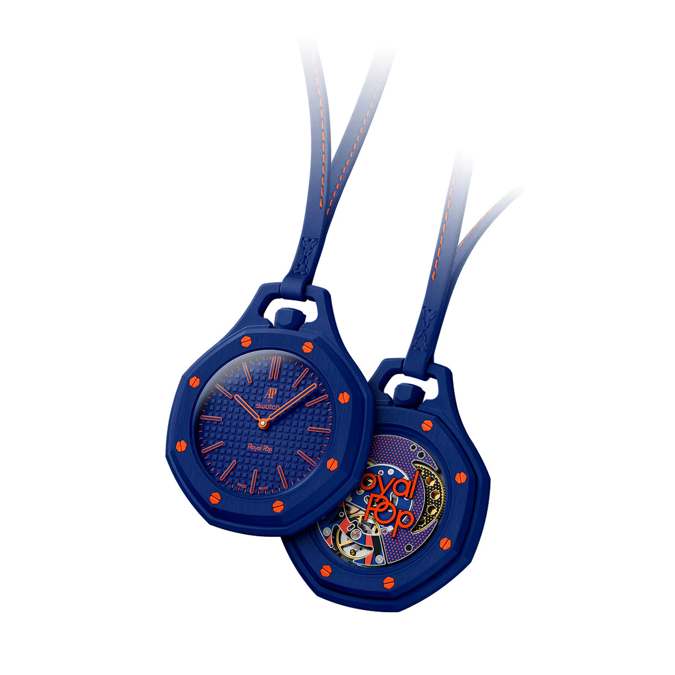 Карманные часы Swatch x Audemars Piguet Royal Pop, синий (Orenji Hachi)