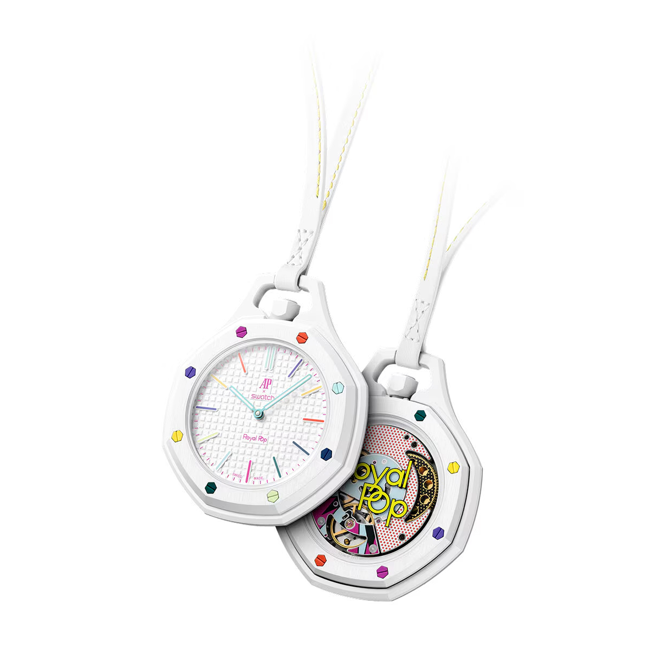Карманные часы Swatch x Audemars Piguet Royal Pop, белый (Huit Blanc)